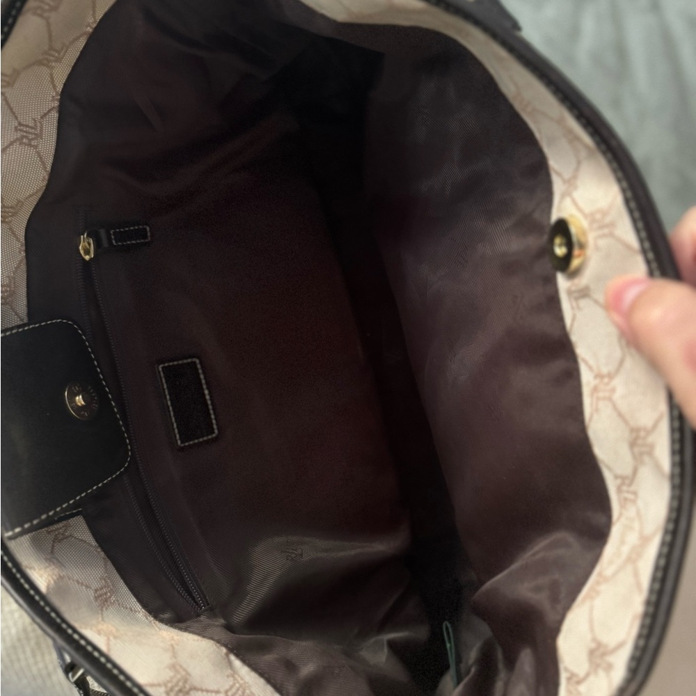 Ralph Lauren Beige and Brown Patterned Tote - Picture 4 of 5